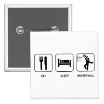 Mangez le bouton de basket-ball de sommeil badges avec agrafe