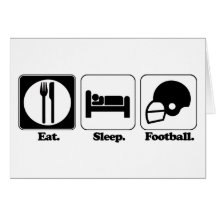 mangez le football de sommeil carte de vœux
