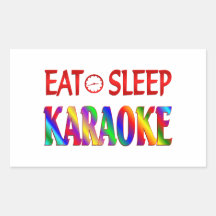 Mangez le karaoke de sommeil autocollants en rectangle