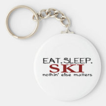 Mangez le ski de sommeil porte-clef
