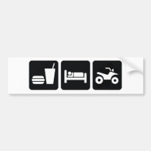 Mangez le sommeil ATV Autocollant Pour Voiture