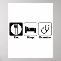 mangez le sommeil examinent le docteur posters