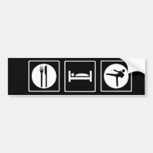 Mangez le sommeil Kung Fu Adhésifs Pour Voiture