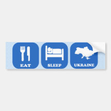 Mangez le sommeil Ukraine Adhésifs Pour Voiture