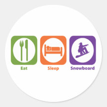 Mangez le surf des neiges de sommeil autocollants