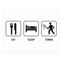 Mangez le tennis de sommeil carte postale