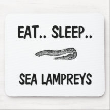 Mangez les LAMPROIES de MER de sommeil Tapis De Souris