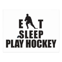 Mangez l'hockey de jeu de sommeil carte postale