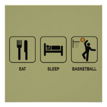 Mangez l'invitation de basket-ball de sommeil