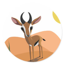 Mango the Gazelle Round Sticker