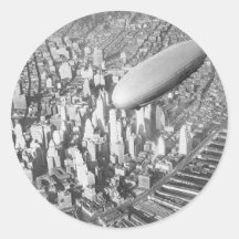 Manhattan Blimp Round Stickers