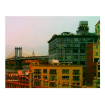Manhattan Bridge and Empire State Building Postcard