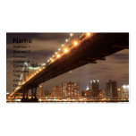 Manhattan Bridge and Skyline At Night, NYC Business Card Templates