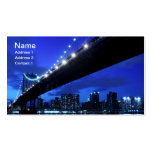 Manhattan Bridge and Skyline At Night, NYC Business Card Templates