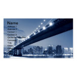 Manhattan Bridge and Skyline At Night, NYC Business Cards