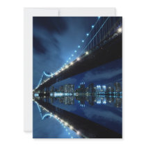 Manhattan Bridge At Night, New York City Personalized Invites