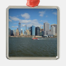 Manhattan in the distance. ornaments