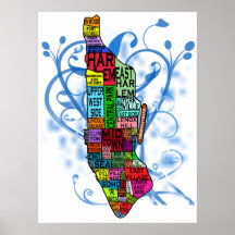 Manhattan Neighbourhoods Print