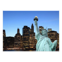 Manhattan Skyline and The Statue of Liberty Custom Announcements