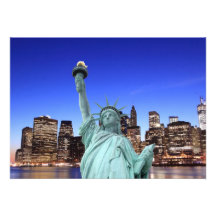 Manhattan Skyline and The Statue of Liberty Personalized Announcement