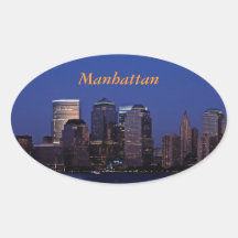 Manhattan Twilight Oval Sticker