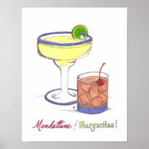 Manhattans & Margaritas | Customizable Poster