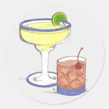 Manhattans & Margaritas | Customizable Sticker