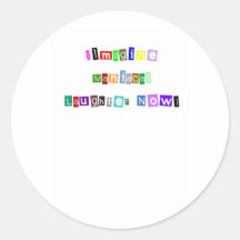 maniacal laughter round sticker
