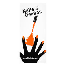 MANICURE PEDICURE Coupon Menu orange Rack Card