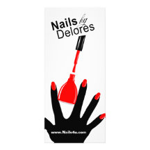 MANICURE PEDICURE Coupon Menu red Rack Cards