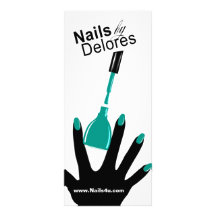 MANICURE PEDICURE Coupon Menu teal Rack Cards
