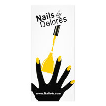 MANICURE PEDICURE Coupon Menu yellow Custom Rack Card