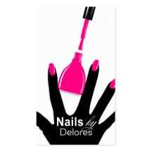 MANICURE PEDICURE Nail Salon fuschia Business Card Template
