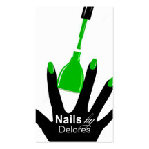 MANICURE PEDICURE Nail Salon green Business Card Templates