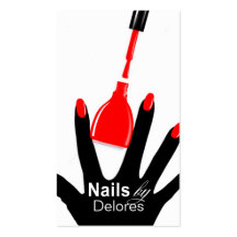MANICURE PEDICURE Nail Salon red Business Card