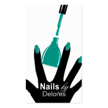 MANICURE PEDICURE Nail Salon teal Business Card