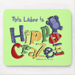 Manie d'hippopotame (sur des couleurs claires) tapis de souris