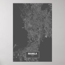 Manila, Philippines (white on black) Posters