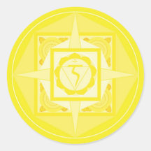 Manipura Chakra Mandala (Solarplexus Chakra) Runder Aufkleber
