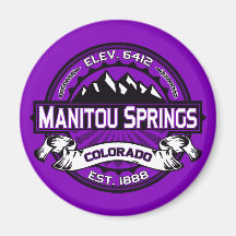 Manitou Springs Logo Purple Fridge Magnets