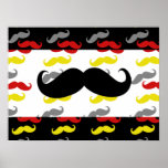 Manly Moustache Hair Colours Posters