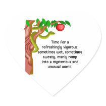 Manly Romp Heart Stickers