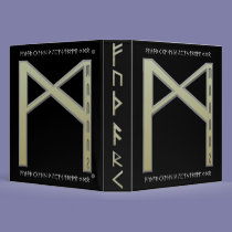 Mannaz Rune gold binders