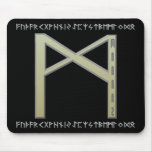 Mannaz Rune gold Mouse Pads