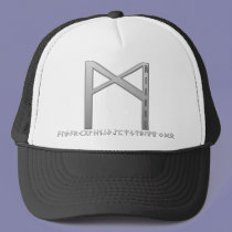 Mannaz Rune grey hats