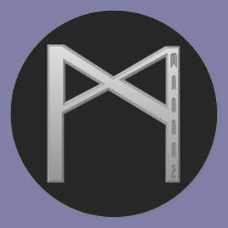 Mannaz Rune grey stickers
