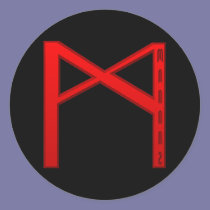 Mannaz Rune red stickers