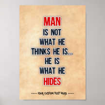 man's not what he thinks he's he's what he hides print
