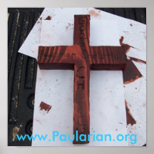 Man's Super Heavy Burden Wooden Cross Necklace Poster