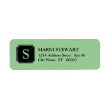 Mansard Initial Return Address Label, Jadeite